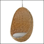 Hanging chair in Manau rattan with chain included 41-Cocoon Hanging