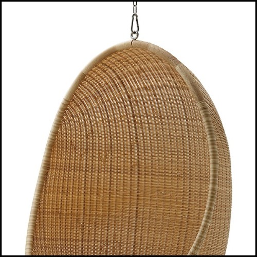 Hanging chair in Manau rattan with chain included 41-Cocoon Hanging