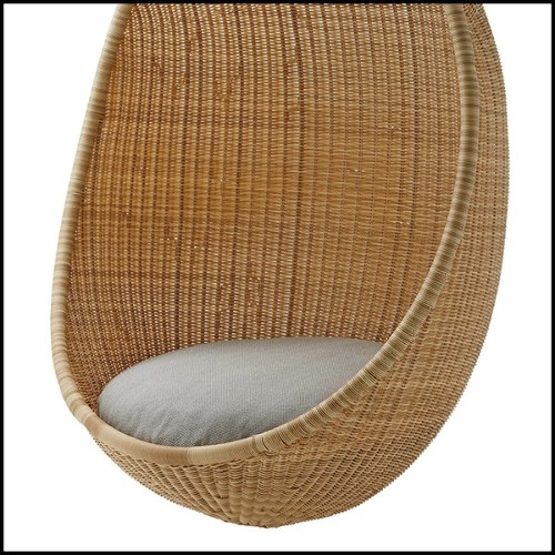 Hanging chair in Manau rattan with chain included 41-Cocoon Hanging