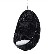 Hanging chair in Manau rattan with chain included 41-Cocoon Hanging