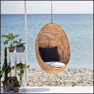 Hanging chair in Manau rattan with chain included 41-Cocoon Hanging