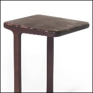 Side table in solid walnut wood with top in brown emperador marble 163-Giulia