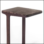 Table d'appoint en noyer massif avec plateau en marbre italien brown emperador 163-Giulia