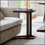 Side table in solid walnut wood with top in brown emperador marble 163-Giulia