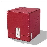 Watch winder box with solid brass in nickel plated padding and lining in black dinamica 186-Single Luxwatch Red