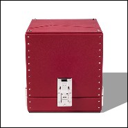 Watch winder box with solid brass in nickel plated padding and lining in black dinamica 186-Single Luxwatch Red