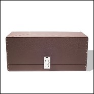 Boîte remonte montre avec détails plaqué nickel et doublure dinamica brown 186-Triple Luxwatch Brown