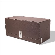 Boîte remonte montre avec détails plaqué nickel et doublure dinamica brown 186-Triple Luxwatch Brown