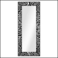 Mirror high with frame in solid wood hand carved frame in black lacquered finish 119-Twiggy
