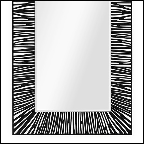 Mirror high with frame in solid wood hand carved frame in black lacquered finish 119-Twiggy