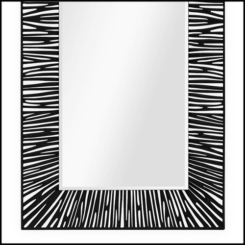 Mirror high with frame in solid wood hand carved frame in black lacquered finish 119-Twiggy