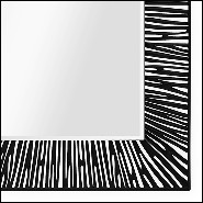 Mirror high with frame in solid wood hand carved frame in black lacquered finish 119-Twiggy