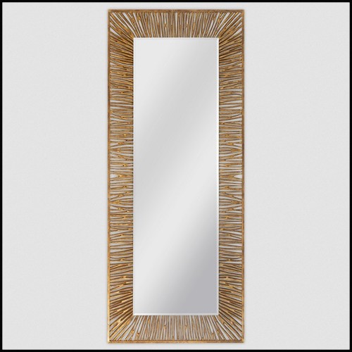 Miroir avec cadre en bois massif finition laqué noir et miroir en verre biseauté 119-Twiggy