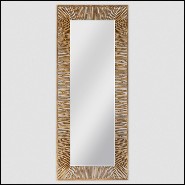 Mirror high with frame in solid wood hand carved frame in black lacquered finish 119-Twiggy