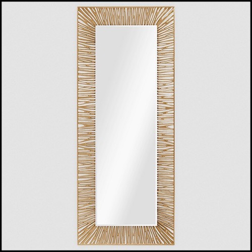 Miroir avec cadre en bois massif finition laqué noir et miroir en verre biseauté 119-Twiggy