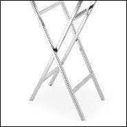 Side table with real agate stone top and polished stainless steel base 162-Agate blue