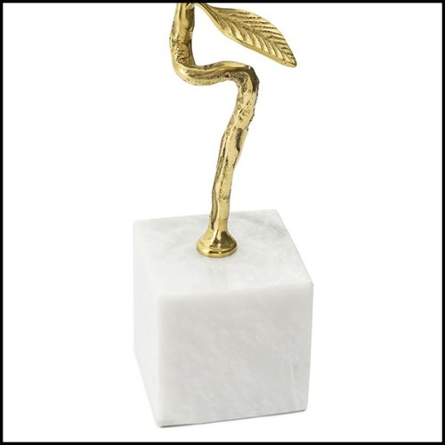 Sculpture avec fleurs finition gold avec pierres minérales et pierres d'amethyste 162-Amethyst Flower II