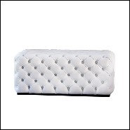 Bench upholstered and capitonated covering with genuine Italian leather in white or red color 163-Captain