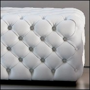 Bench upholstered and capitonated covering with genuine Italian leather in white or red color 163-Captain