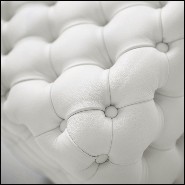 Bench upholstered and capitonated covering with genuine Italian leather in white or red color 163-Captain