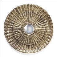 Miroir en fer forgé finition gold antique et avec miroir convex 162-Flower Heart