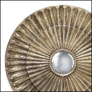 Miroir en fer forgé finition gold antique et avec miroir convex 162-Flower Heart