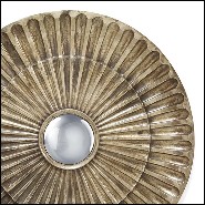 Miroir en fer forgé finition gold antique et avec miroir convex 162-Flower Heart