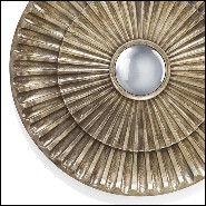 Miroir en fer forgé finition gold antique et avec miroir convex 162-Flower Heart