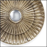 Miroir en fer forgé finition gold antique et avec miroir convex 162-Flower Heart