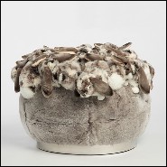 Pouf rembourré et couvert avec des peluches de lapins gris 188-Grey Rabbit