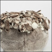 Pouf rembourré et couvert avec des peluches de lapins gris 188-Grey Rabbit