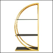 Bibliothèque set de 2 avec structure métal finition gold et avec verre fumé 162-Opale set of 2