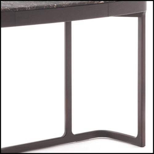 Console en frêne massif avec 1 tiroir et avec plateau en marbre emperador brown 163-Samena