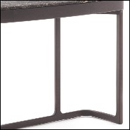 Console en frêne massif avec 1 tiroir et avec plateau en marbre emperador brown 163-Samena