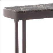 Console en frêne massif avec 1 tiroir et avec plateau en marbre emperador brown 163-Samena