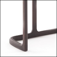 Console table in solid ashwood with 1 drawer and brown emperador marble 163-Samena