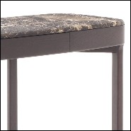 Console en frêne massif avec 1 tiroir et avec plateau en marbre emperador brown 163-Samena