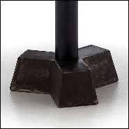 Side table with casted iron base in black finish and with polished glossy brass top 30-Shiny