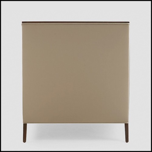 Fauteuil avec structure en acajou massif et avec tissu finition pearl 119-Balmare