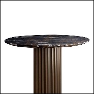 Side table with solid bronze base and with emperador marble round top 150-Colisee Bronze