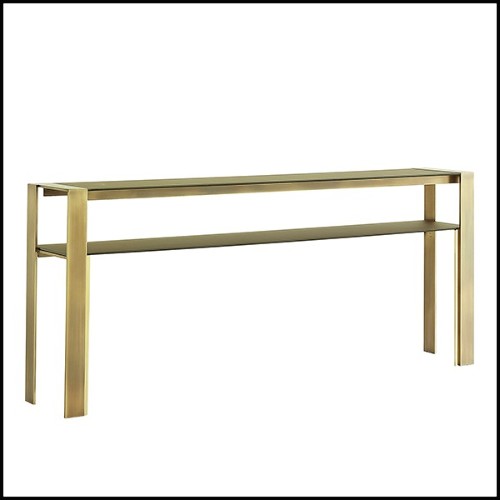 Console with bronze frame and with up and down tops in satinated tempered glass 145-Refined Bronze