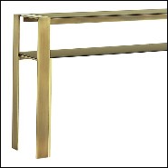 Console with bronze frame and with up and down tops in satinated tempered glass 145-Refined Bronze