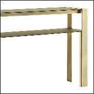 Console with bronze frame and with up and down tops in satinated tempered glass 145-Refined Bronze