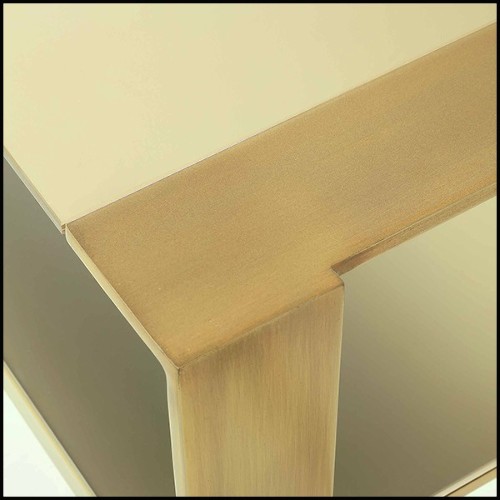 Console with bronze frame and with up and down tops in satinated tempered glass 145-Refined Bronze