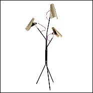 Floor lamp with body in brass in black and polished brass finish with brass finish shades 155-Sight
