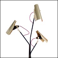 Floor lamp with body in brass in black and polished brass finish with brass finish shades 155-Sight