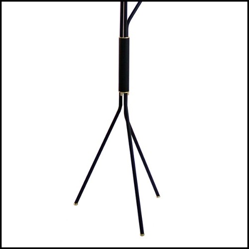 Floor lamp with body in brass in black and polished brass finish with brass finish shades 155-Sight