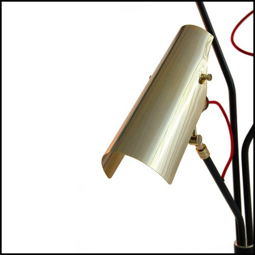Floor lamp with body in brass in black and polished brass finish with brass finish shades 155-Sight