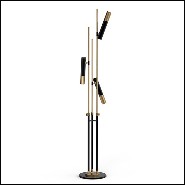 Lampadaire en laiton finition noir et finition laiton poli et abat-jours finition laiton poli 151-Spike
