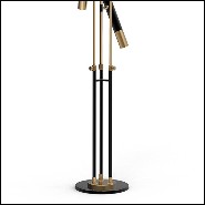 Floor lamp with 3 arms in brass in black finish and polished finish and polished brass shades 151-Spike